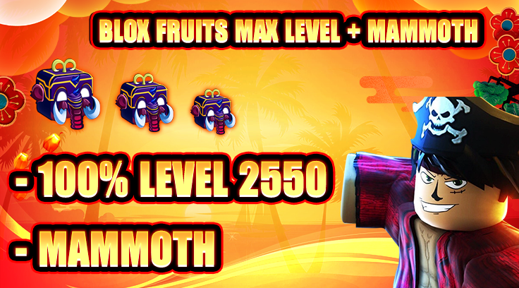 Blox Fruit, Level 2550, Fruit Mammoth, GodHuman